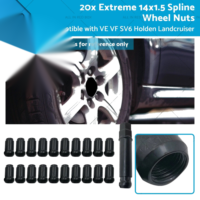 VE VF SV6 Holden Landcruiser 20x Extreme 14x1.5 Spline Wheel Nuts