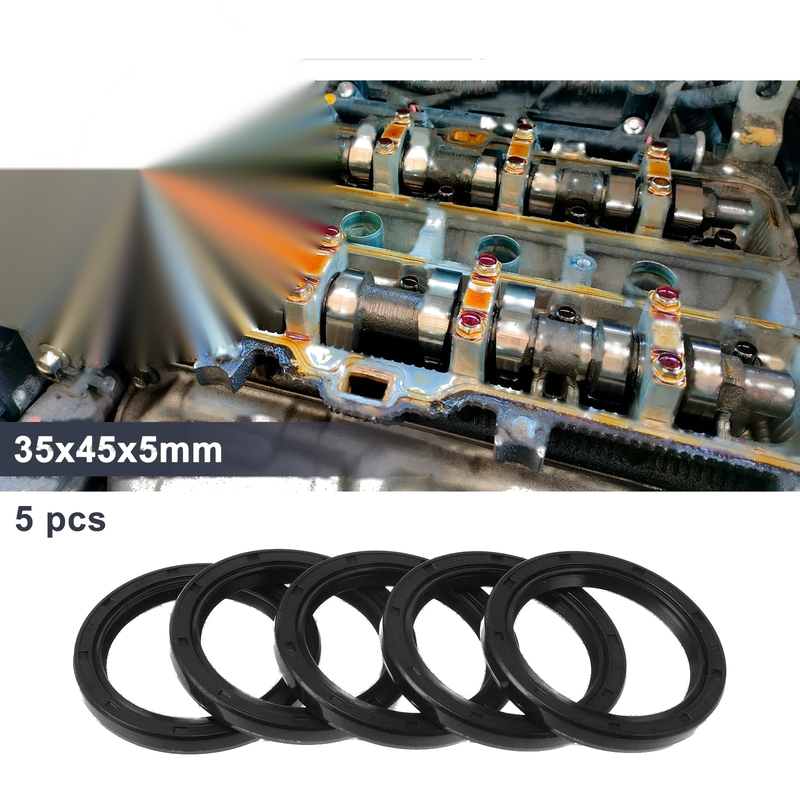 Oil Seal / 35x45x5mm / Seal Ring Rotary Shaft Nitrile Rubber 5 Pcs
