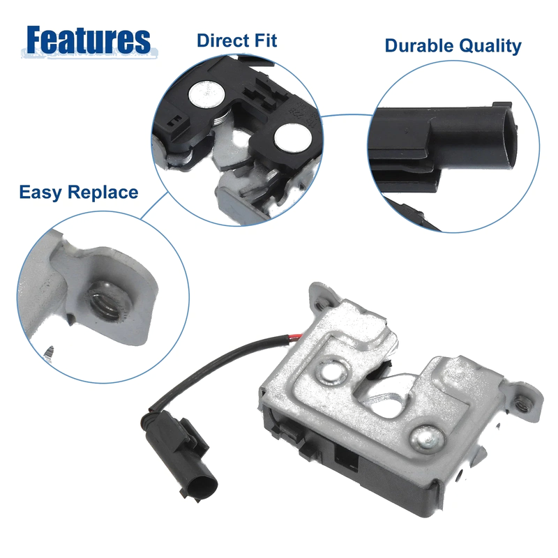 BMW 128i Black Gray Front Hood Latch Lock Actuator Assembly