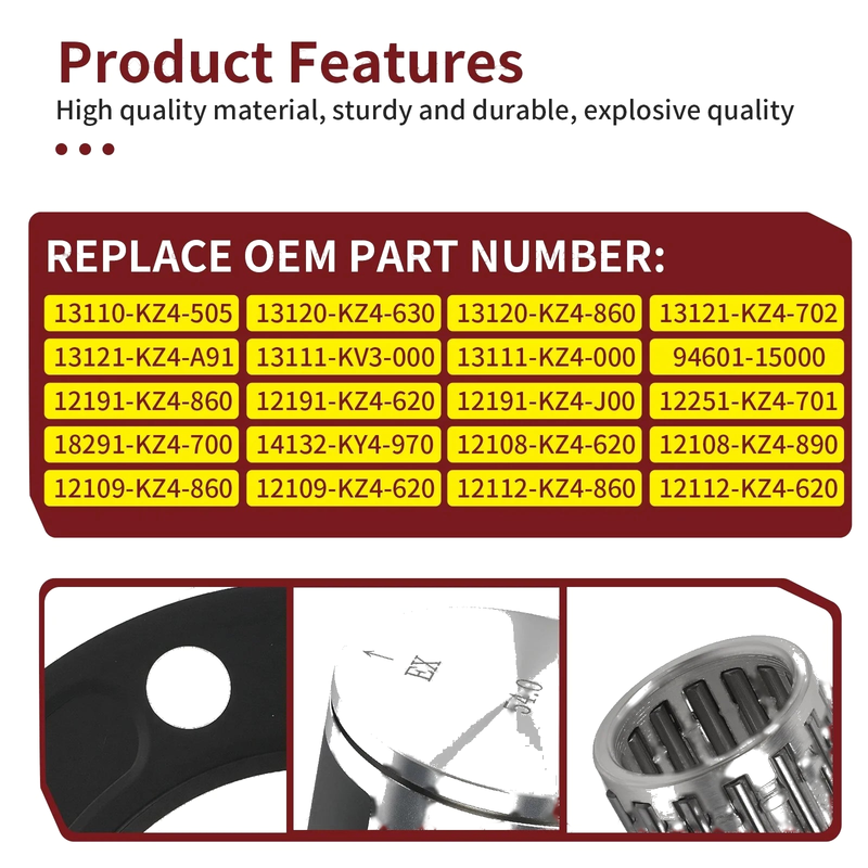 Honda CR125R Rebuild Kit 54mm Piston Ring Needle Bearing Gasket (1992–1999)