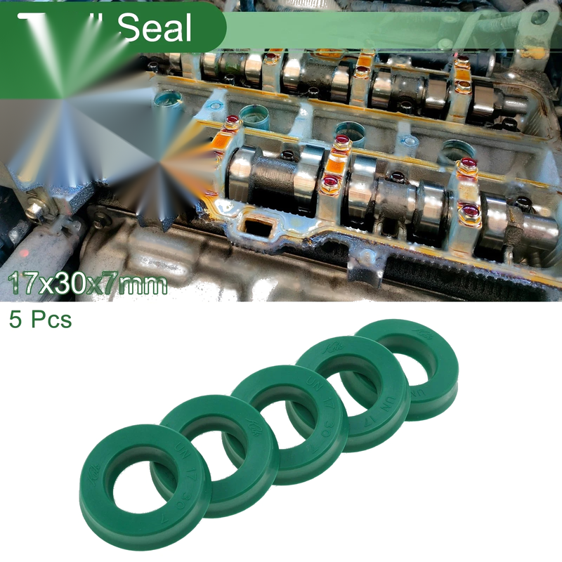 Oil Seal TPU 17x30x7mm High Pressure Green 5 Pcs