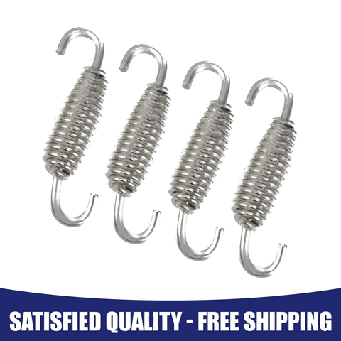 Universal 4 x Motorcycle Muffler Exhaust Pipe Spring 2.17" Silver Tone