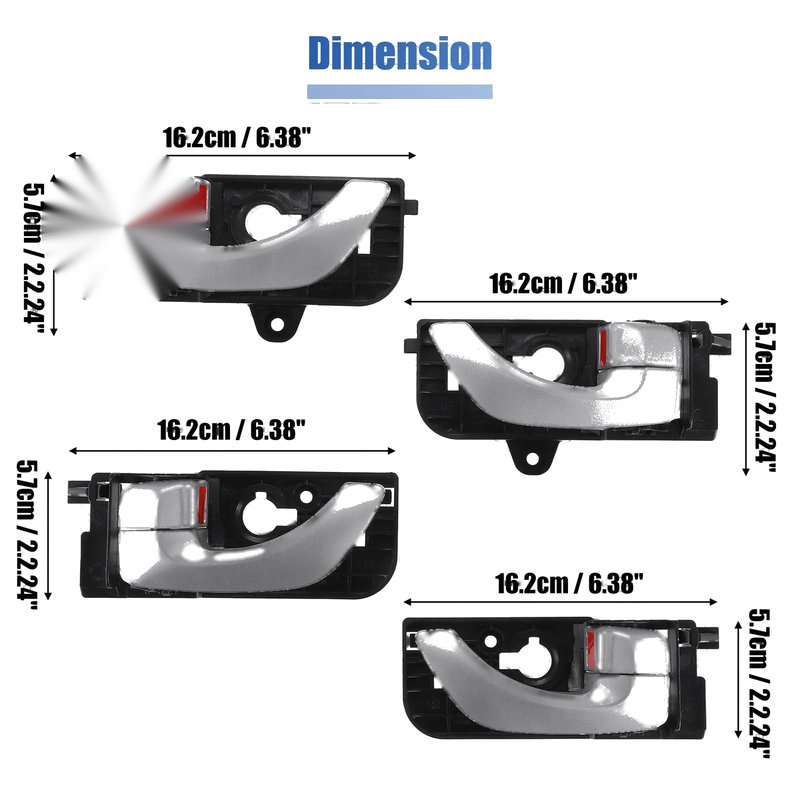 Hyundai Sonata Set of 2 Front & Rear Interior Door Handles (2005-2008)