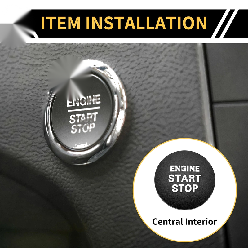 Toyota Tacoma Engine Start Stop Button Switch Knob Cover Black (2016–2023)
