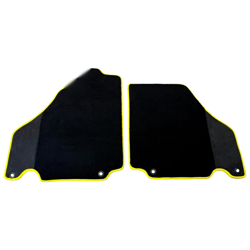 Ferrari F430 2004-2009 - Carbon Fiber Leather, Yellow Trim Black Floor Mats