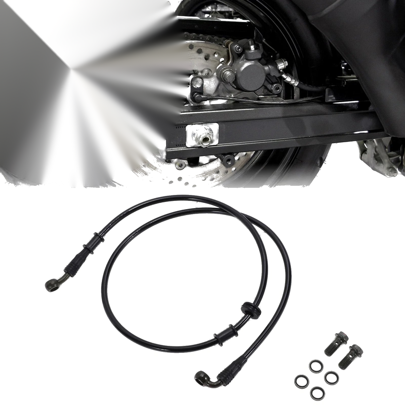 Motorcycle 110 cm Brake Clutch Oil Hose Nylon PU Stainless Steel Wire Braid