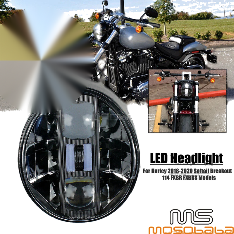 Harley Softail Breakout FXBR FXBRS DOT LED Headlight Projection (2018-2020)
