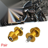 Honda Pair 8mm M8x1.25 Gold Tone Motorcycle Swing Arm Spools Sliders Stand