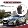 Nissan Maxima (2016-2023) Black Brown Faux Leather Car Gear Shift Knob Cover