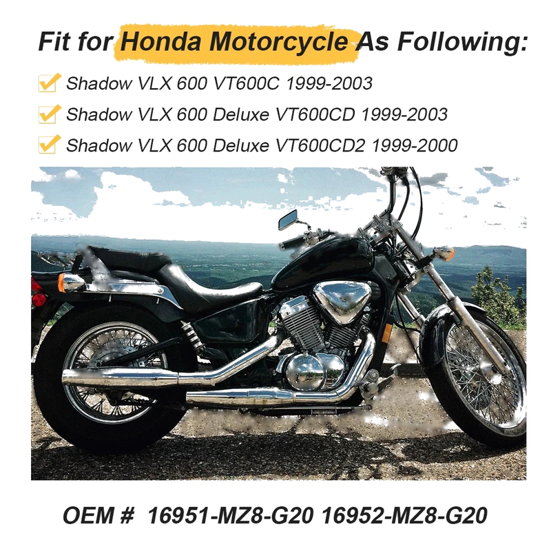 Honda Shadow VT600 VLX Deluxe Fuel Tank Hoses (1993–2003)