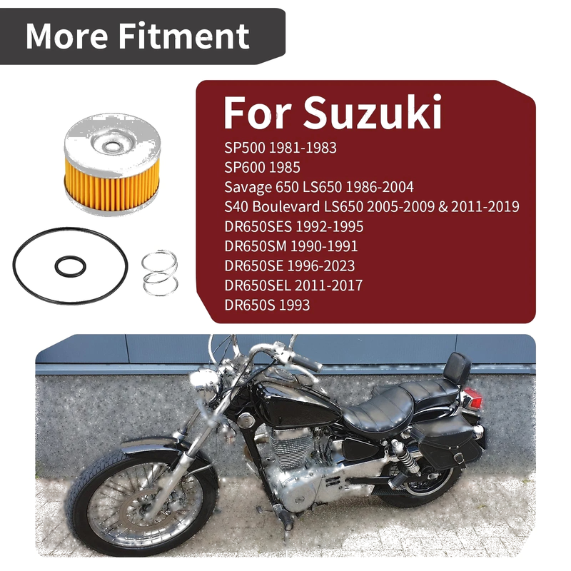 Suzuki SP500, SP600 Oil Filter & O-ring w/ Spring (1981–1985)