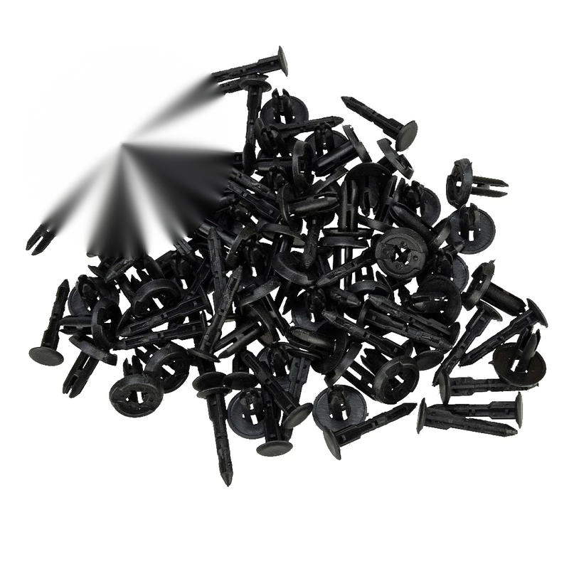 100pcs 6mm Car Bumper Hood Clips Rivets Retainers Fasteners Nylon