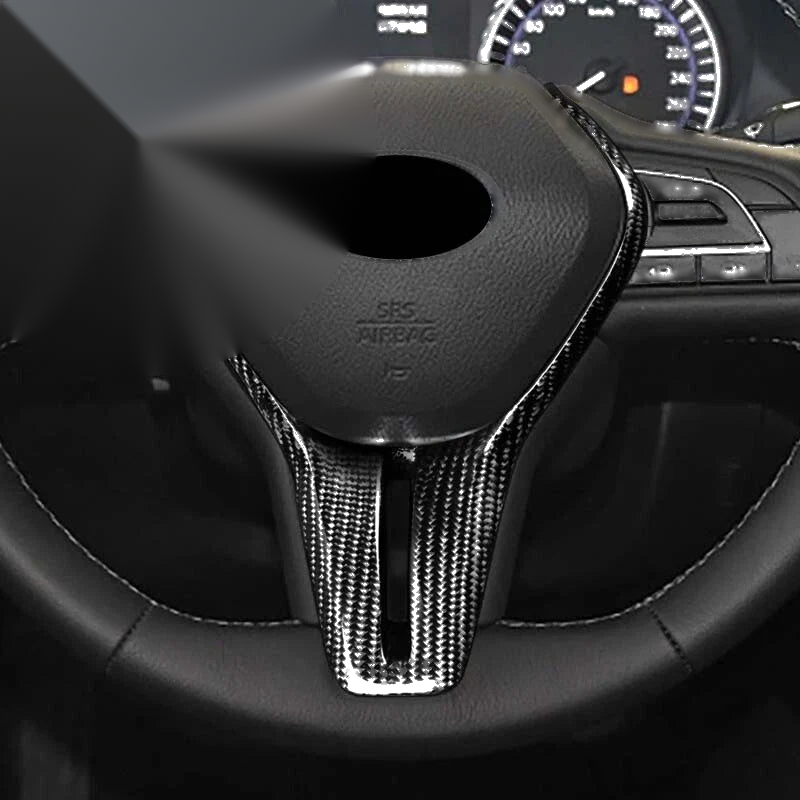 Infiniti Q50 Q60 2018-2020 Real Carbon Fiber Steering Wheel Parts Cover fit