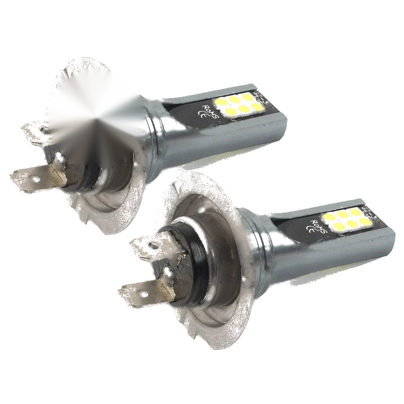 High Low Beam White Light for Universal 2 x H7 LED Headlight Bulbs