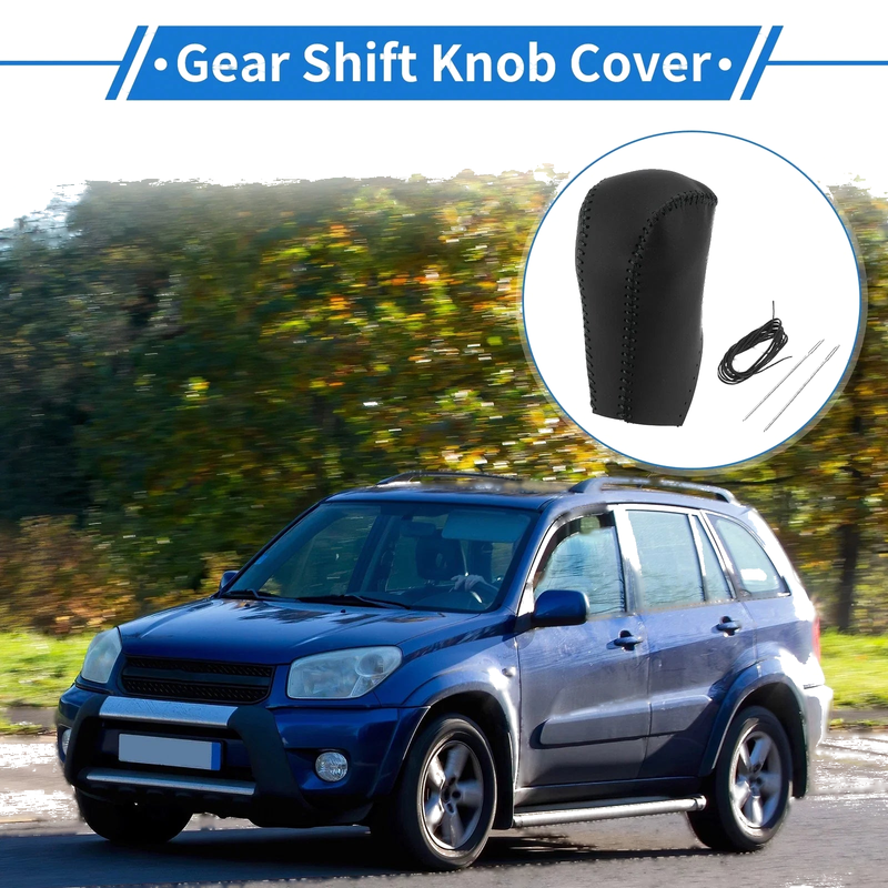 Toyota RAV4 (2013-2016) Black Faux Leather Car Gear Shift Knob Cover