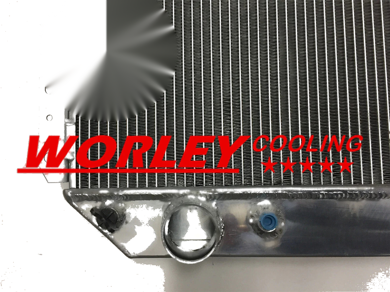 Ford F100 F250 F350 Bronco V8 44mm Aluminum Radiator & Fan (1967-1981)