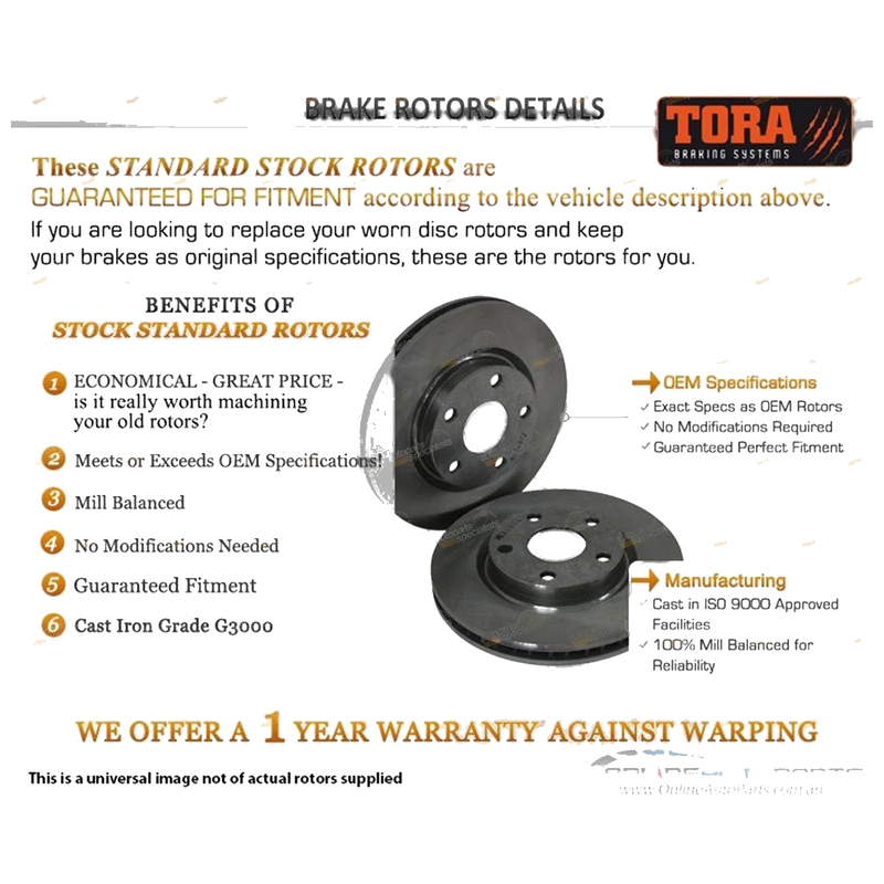 Mitsubishi Pajero NM NP NS Pair Front Disc Brake Rotors (2000 - 2009)