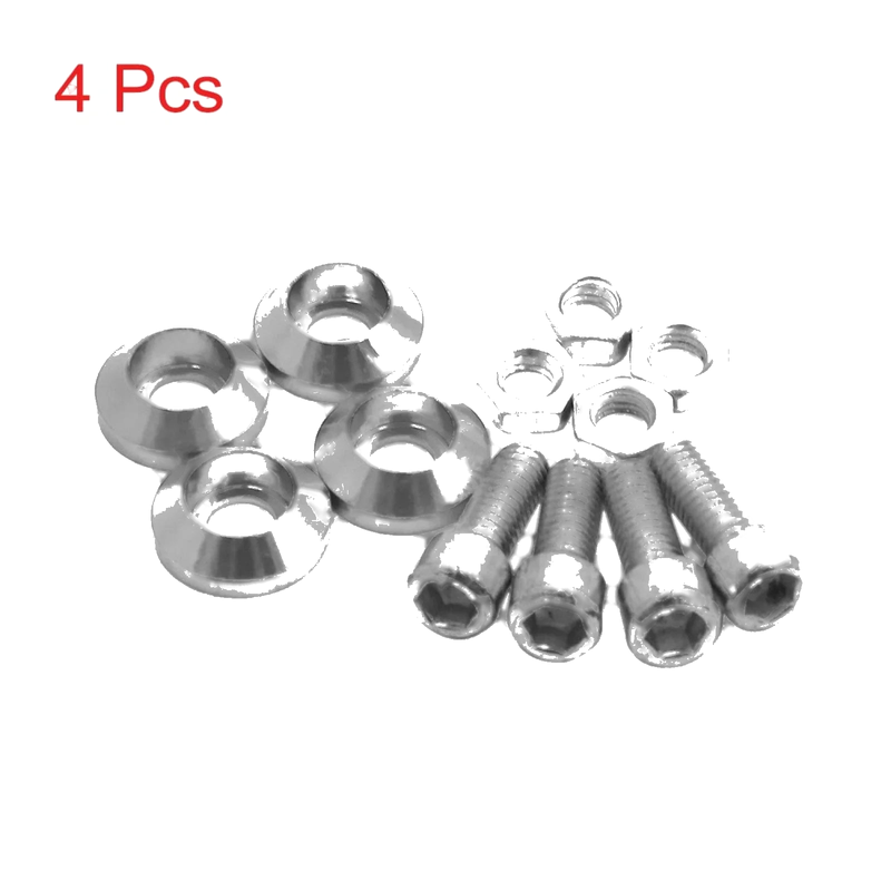 Universal Motorcycle 4Pcs Windscreen License Plate M6 Bolts Screw