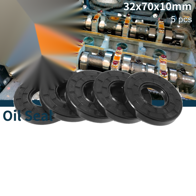 Oil Seal 32x70x10mm NBR Rubber Black 5Pcs