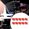 Car Boat Truck RV Motorcycle Red 10 Pcs Maxi Fuse 50A Blade Fuse