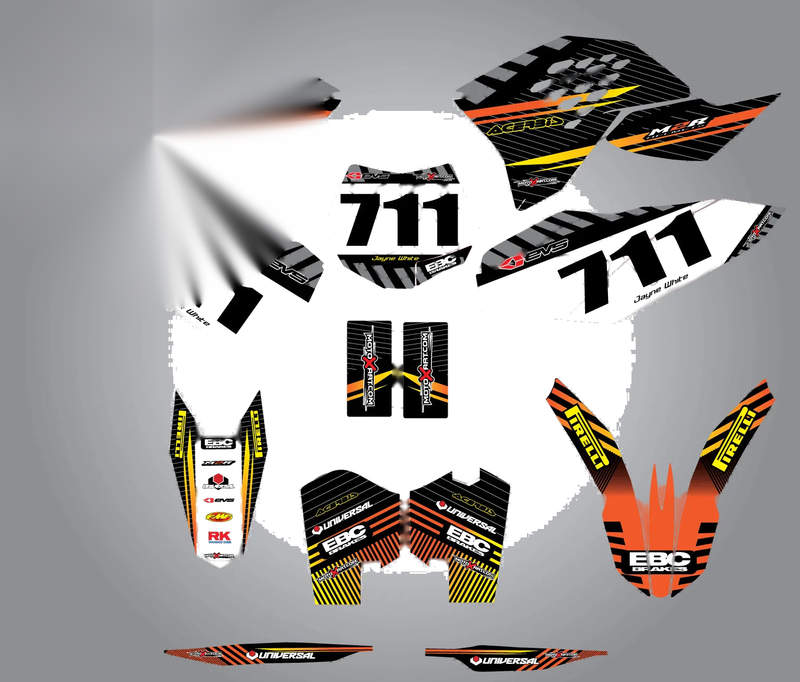 KTM SX Custom Graphics Full Sticker Kit 2007-2010