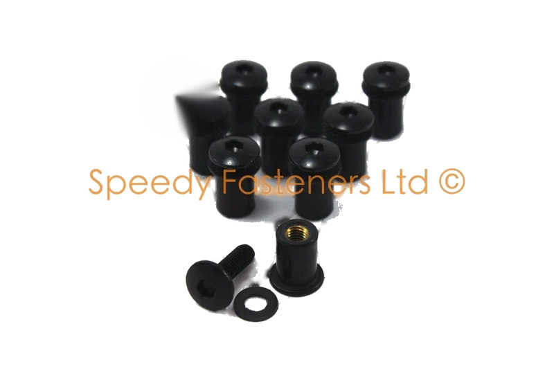 Ducati 1098 1198 848 Bolts & Wellnut Screws Fairing Black Anodised