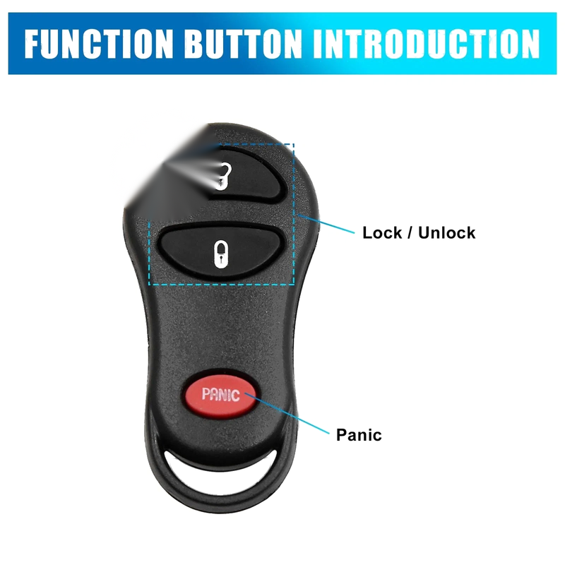 Dodge Key Fob Remote Case Shell (2001-2005)