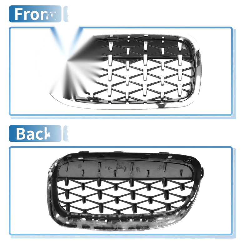 BMW 528i 535i 550i xDrive SilverTone Front Hood Grille
