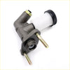 Black and white clutch master cylinder with ribbed cap for Mazda b-series B2000-BT50 1978-2006 shown from back side