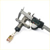 Gray metallic clutch master cylinder with black rubber boot and brass bracket for toyota hilux 1978-1983 back view