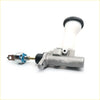 Silver metallic clutch master cylinder for toyota hilux with white reservoir black cap and blue adjustment knob