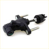 Black plastic clutch master cylinder with metallic threaded rods and silver nut for toyota hilux AN10/20/30 champ back side