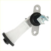 White plastic clutch master cylinder brake fluid reservoir with black rubber seals and metal bracket for toyota hilux
