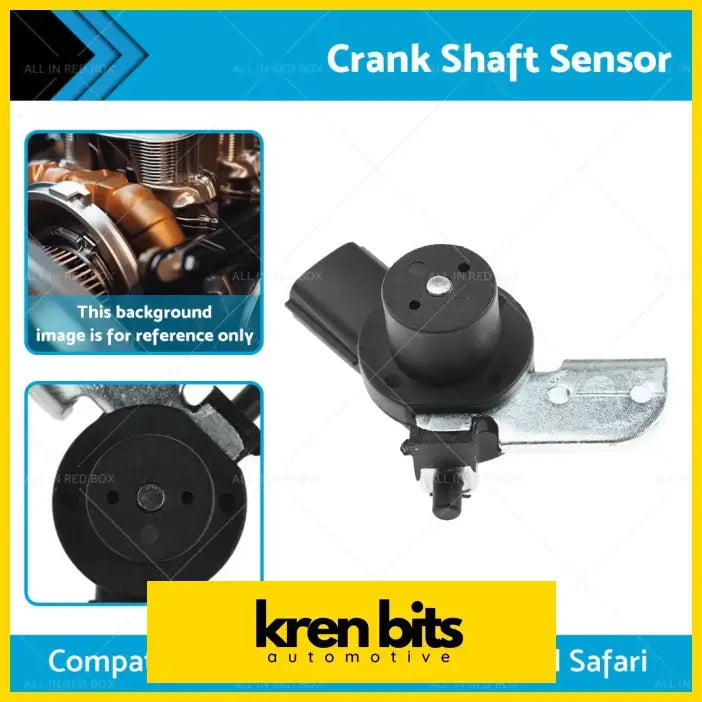 Black plastic common rail crank angle sensor with metallic bracket for nissan patrol gu y61 visible from back side