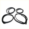 Black rubber weatherstripping seals complete 4-piece set for Toyota Hilux 1st Gen RN10 automotive windows