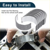 Set of six metallic silver ribbed rod bearings for connecting rods in toyota installation context