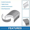 Set of six silver metallic crankshaft bearings with anti-corrosion finish for Toyota Avensis connecting rod set