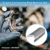 Connecting rod bearing set for toyota land cruiser fzj showing metallic rusted bearings with clean polished inset