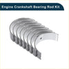 Set of six polished silver metallic connecting rod bearings with precise edges for toyota tercel 1990-1998