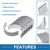 Set of six silver metallic engine crankshaft bearings with anti-corrosion finish for toyota vitz connecting rod use