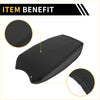 Black faux leather console lid armrest cover for toyota tacoma with stitched edges and beige microfiber leather details
