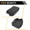 Black microfiber leather console lid armrest cover for toyota tundra with stitched edges and contoured shape