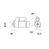 Mahle Starter Motor 12V 12Th CW MS1090