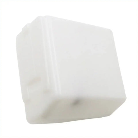 White plastic coolant reservoir for mazda bravo b2000 with rounded edges and vertical side ridges
