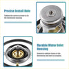 Silver and brass coolant thermostat housing assembly with durable water inlet for toyota 4runner 2003-2023