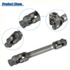 Gray metallic coupling intermediate shaft with bolted universal joint for Toyota Prius 2010-2015 visible from the back side