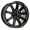Black gloss finished alloy wheel covert rv3 20x9.5 6x139.7 with multi-spoke design and aco logo center cap