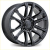 Black gloss finished covrt rv4 alloy wheel with multi spoke design and covr logo center cap in 20x9 size