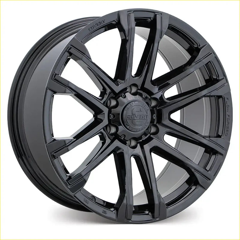 Black gloss finish alloy wheel covr multi-spoke design center cap rv4 20x9 6x1397 38 offset