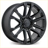 Black matte finish covrri covert rv4 20x9 alloy wheel with bold multi spoke design and covrri logo center